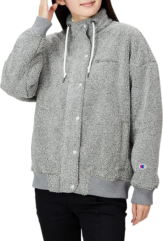 champion 夹克 外套 拉链夹克 混纺毛绒羊毛 保暖 防风 立领 字母徽标